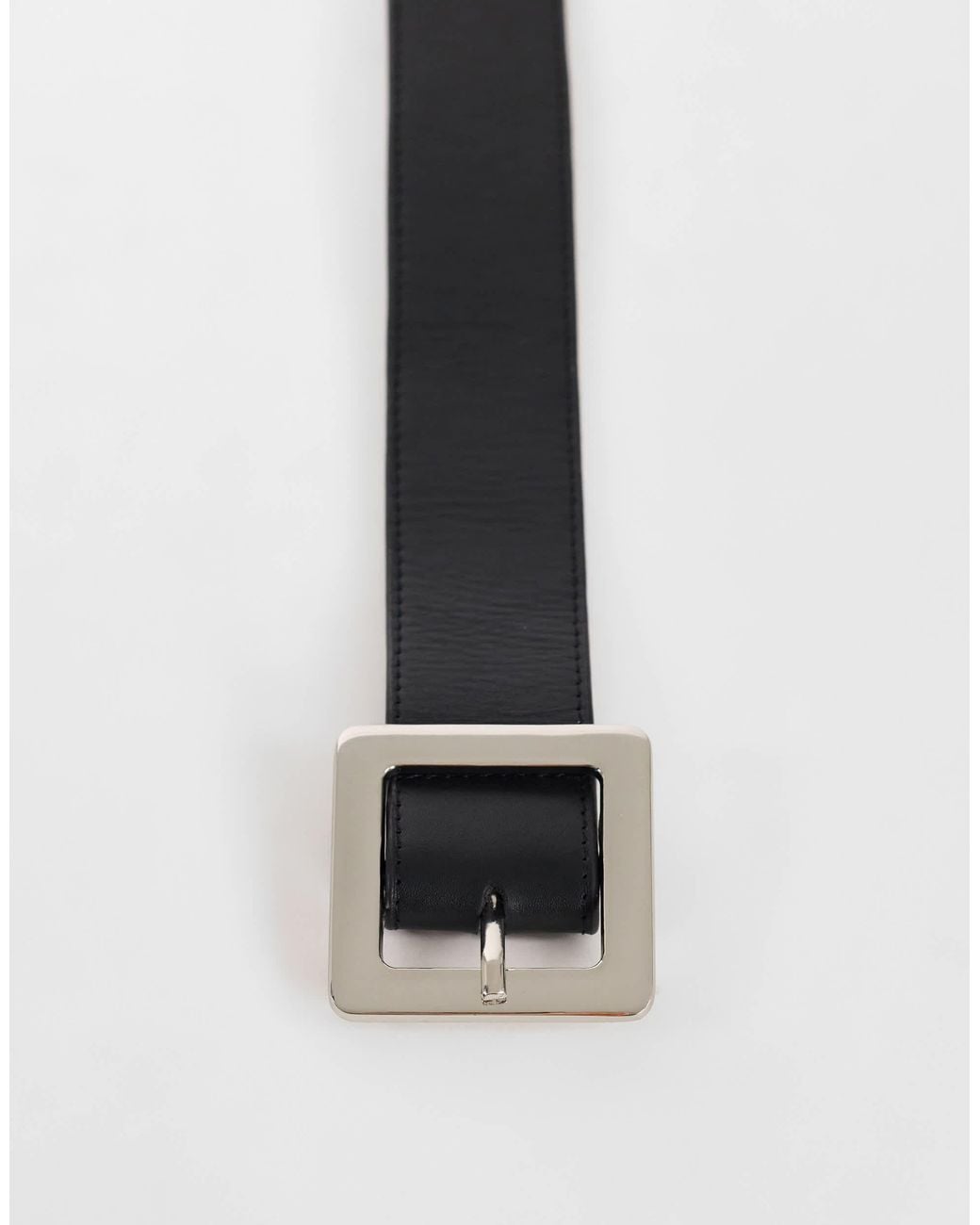 TOPSHOP Black Breiter ledergürtel