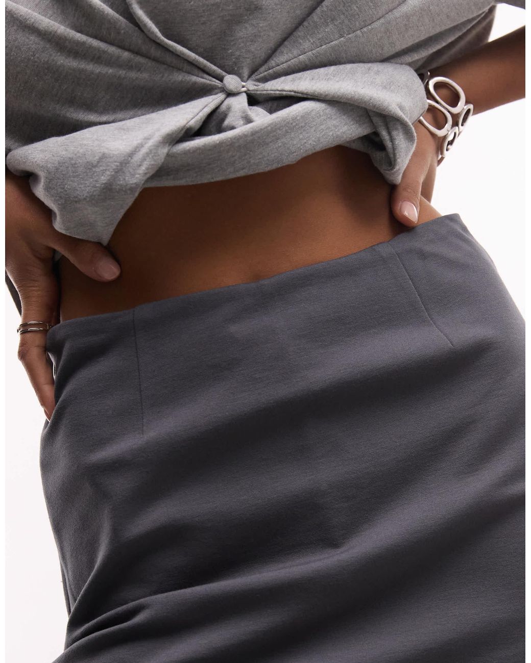 ASOS Gray Ponte-micro-mini-skort