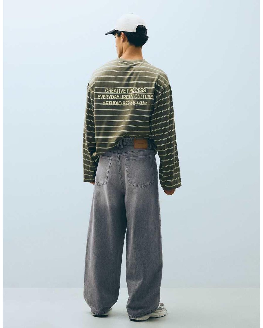Bershka Green Tall Super Baggy Jeans for men