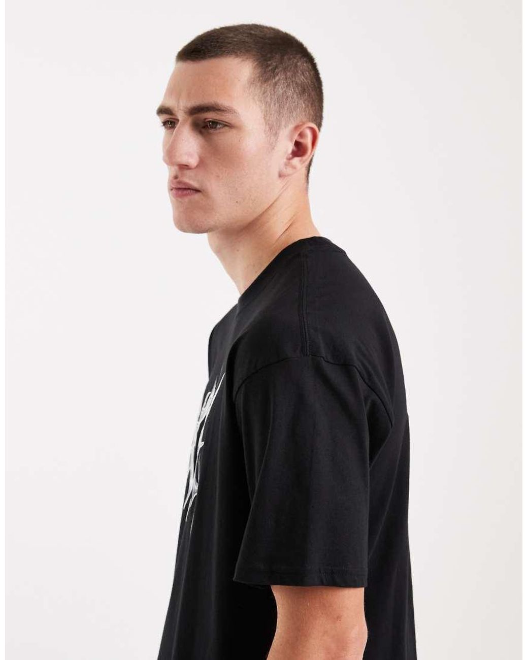 Nike Black Boxy Oversized Graphic T-shirt for men
