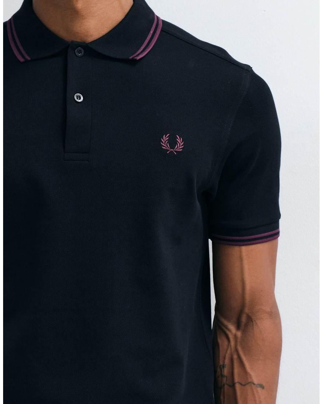 Fred Perry Black Twin Tipped Polo Shirt for men