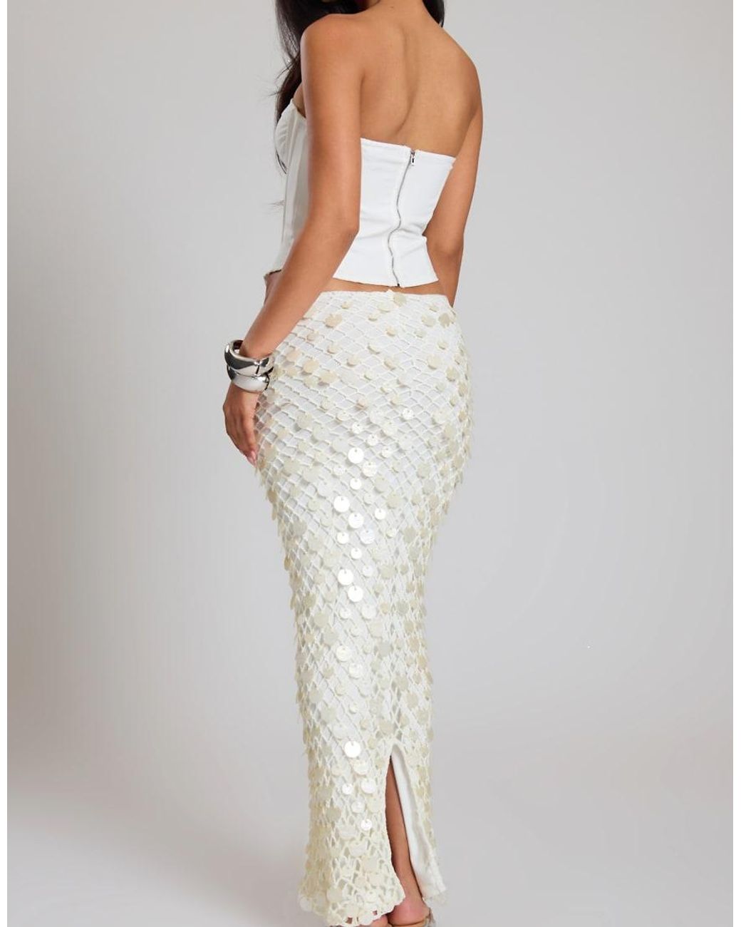 Missy Empire Blue Knit Shell Maxi Skirt