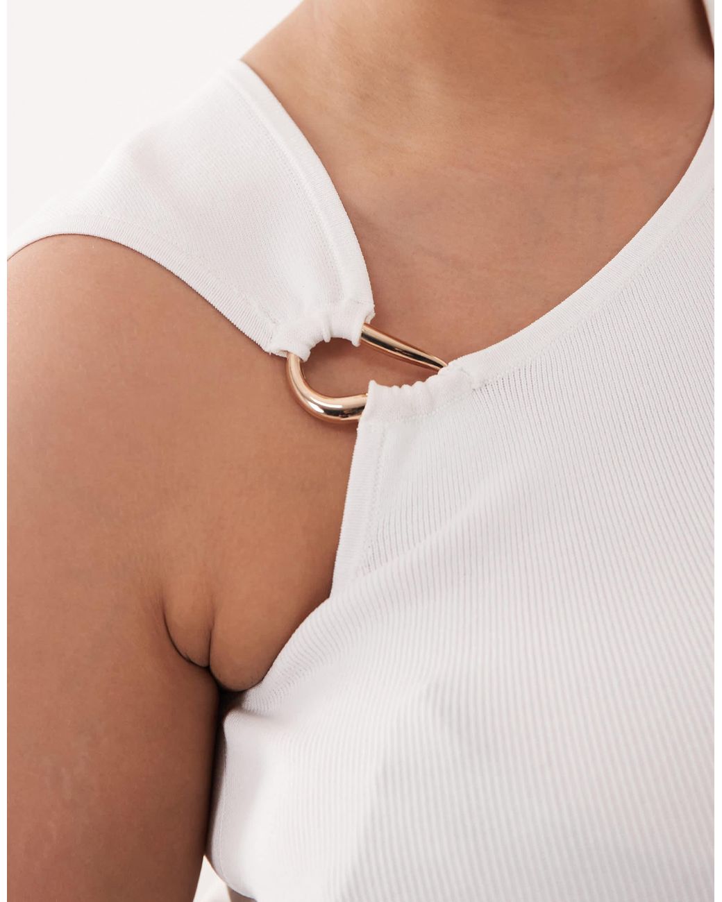ASOS White Asos Design Curve Hardware Structured Top