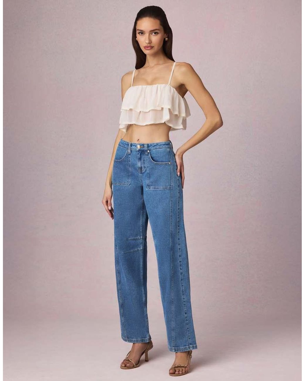 Oh Polly Blue Straight Leg Jeans