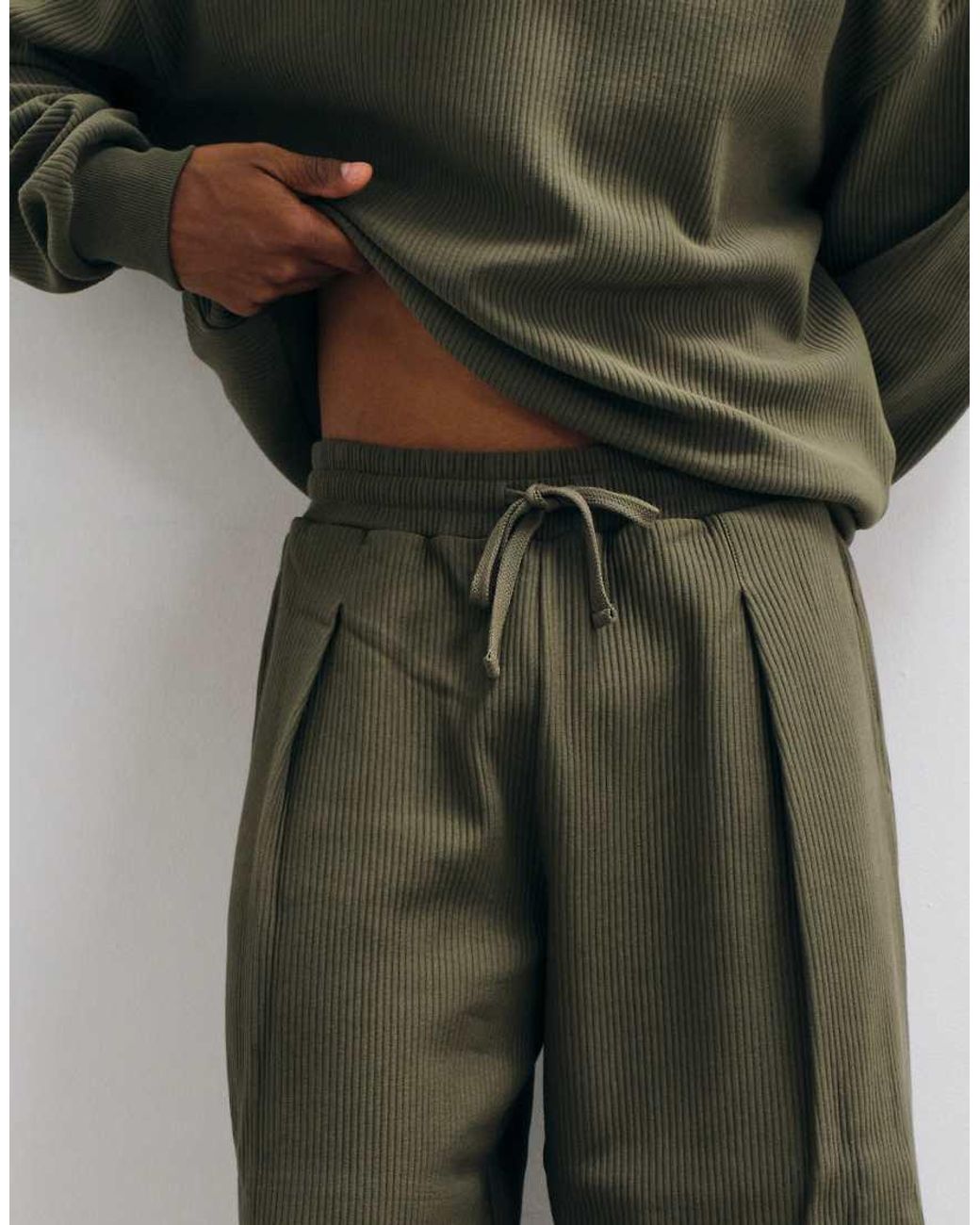 ASOS Green Ribbed Textured Oversized Balloon jogger for men