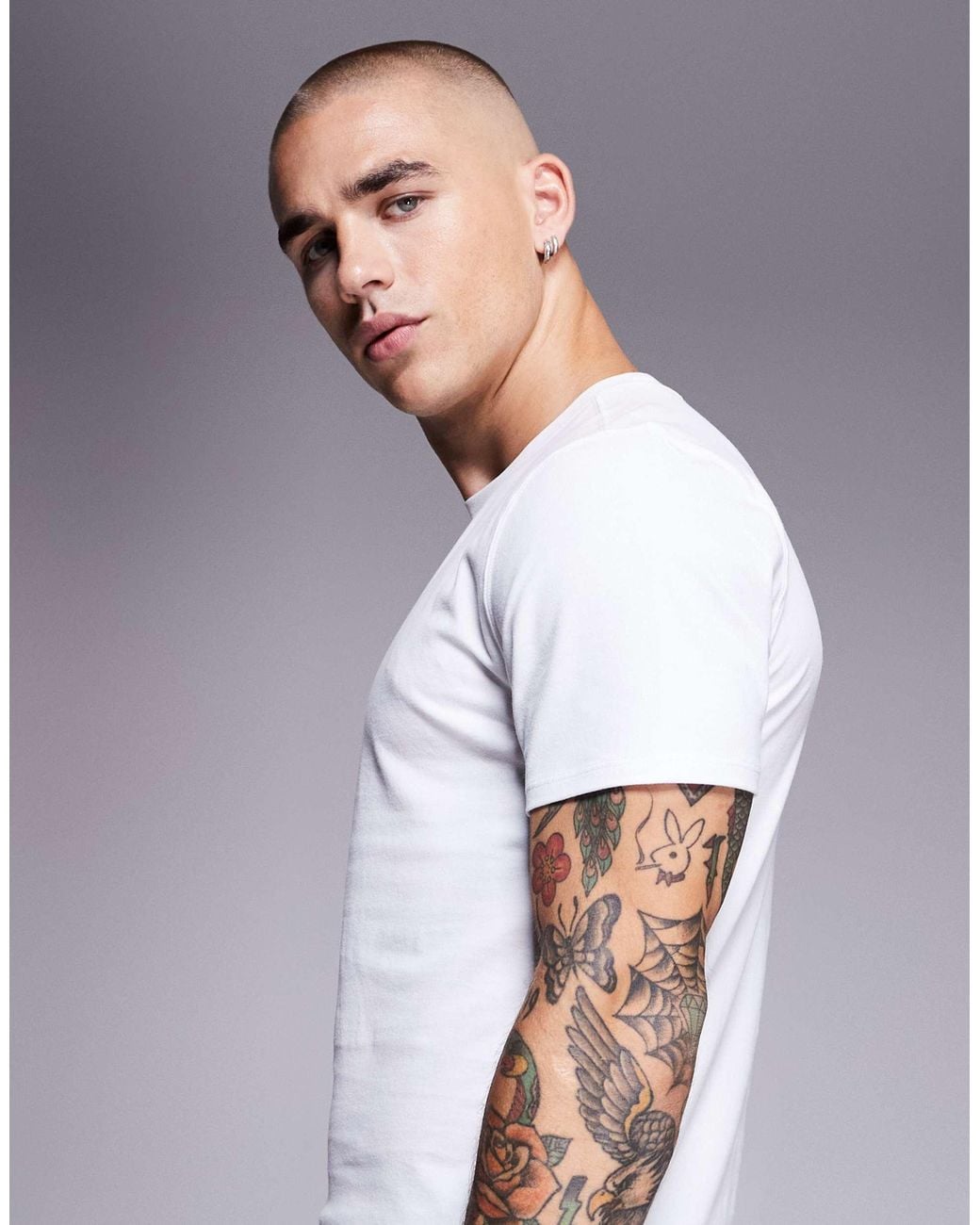 4505 White Shrunken Fit Cotton Training Baby Tee With Quick Dry Finish for men