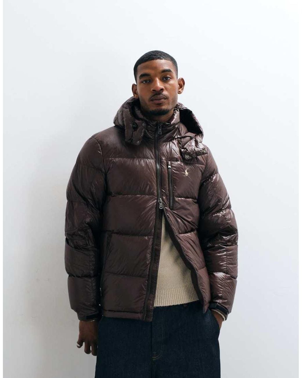 Polo Ralph Lauren Blue Gorham Icon Logo Insulated Down Puffer Jacket for men