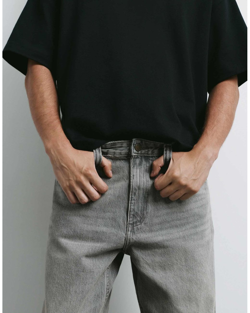 Pull&Bear – standard-fit-jeans in Gray für Herren