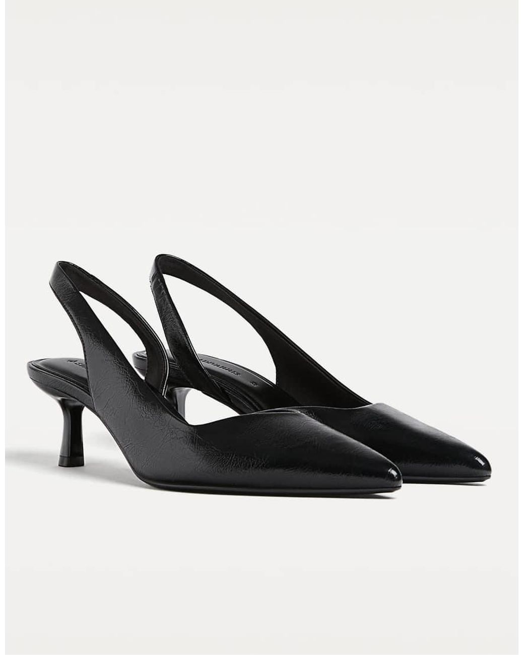 Stradivarius Black Kitten Heel Slingback