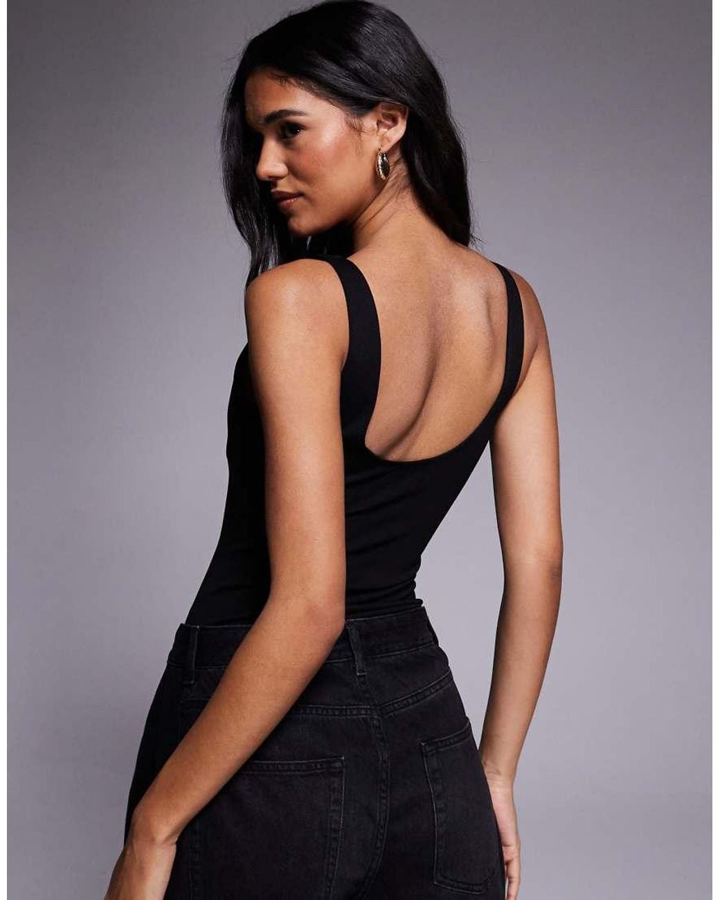 ASOS Black Layered Cupped Bodysuit