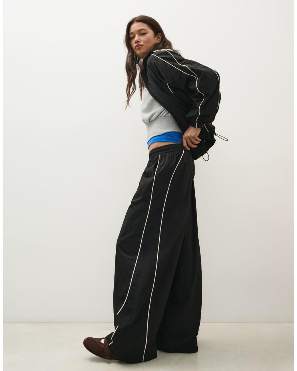 Bershka Black Contrast Lightweight Jacket