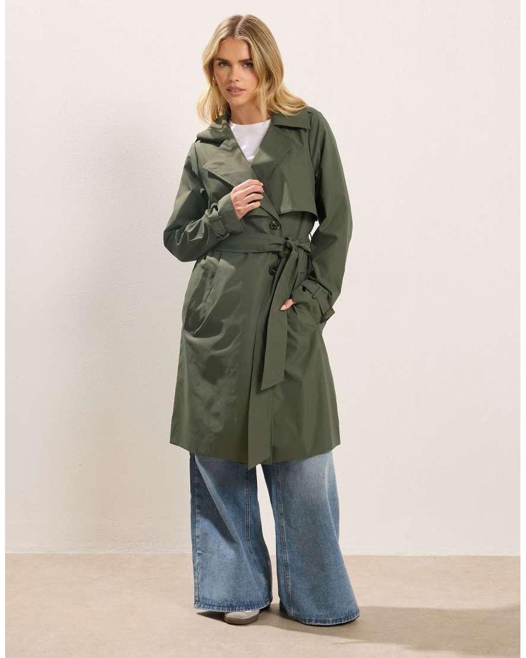 PixieGirl Green Petite Trench Coat