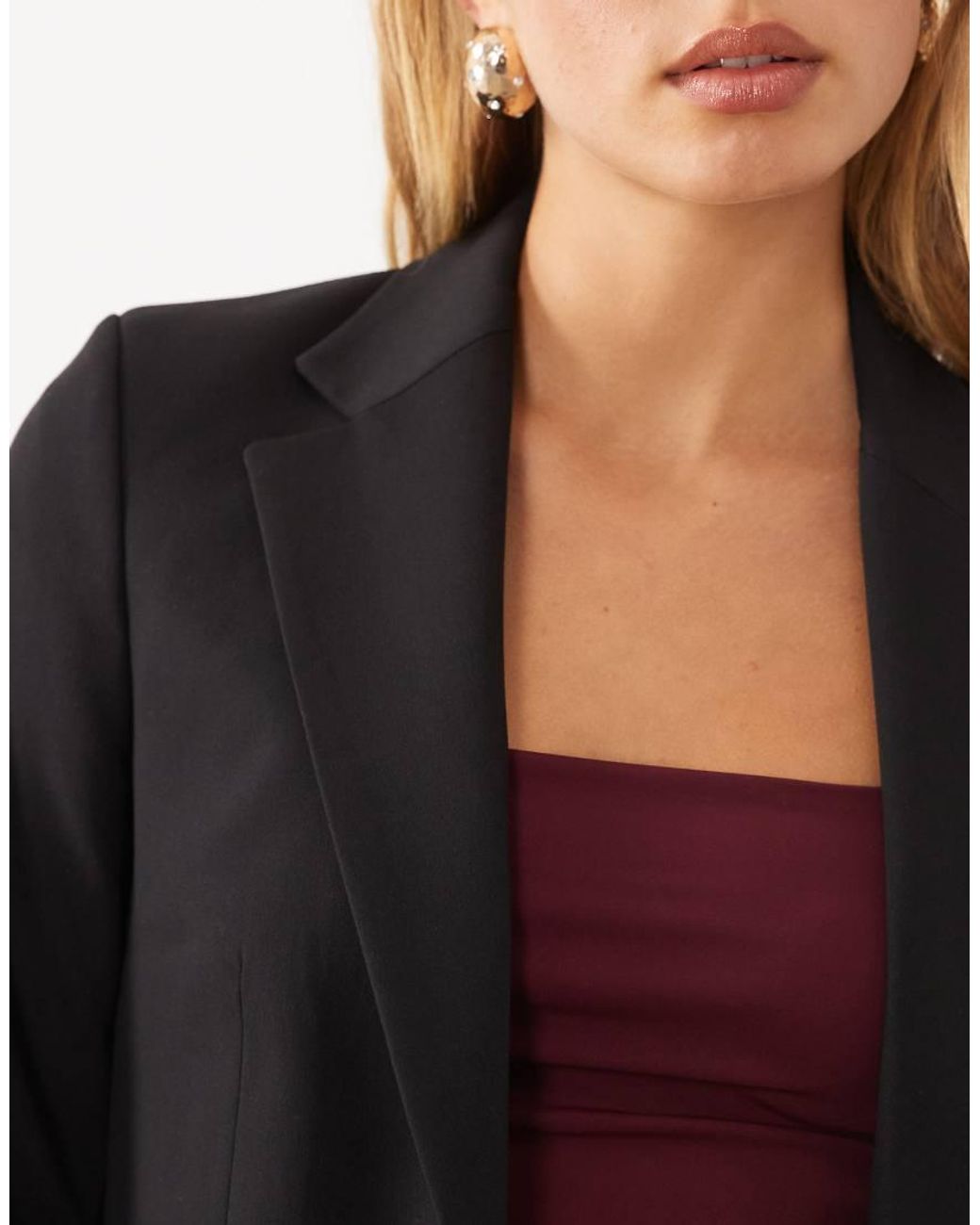 Mango Black Boreal Tailored Blazer
