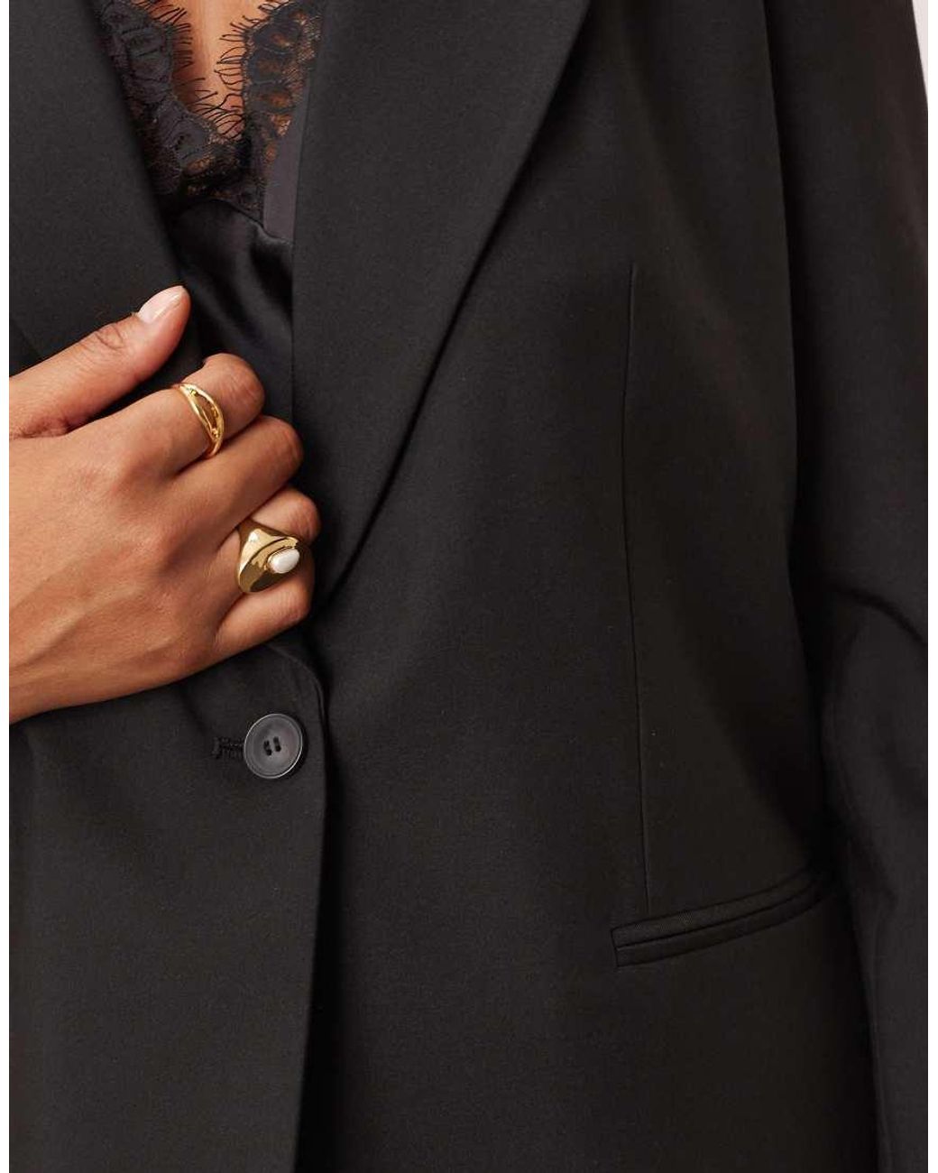 ASOS Black Asos Design Curve Tailored Relaxed Blazer