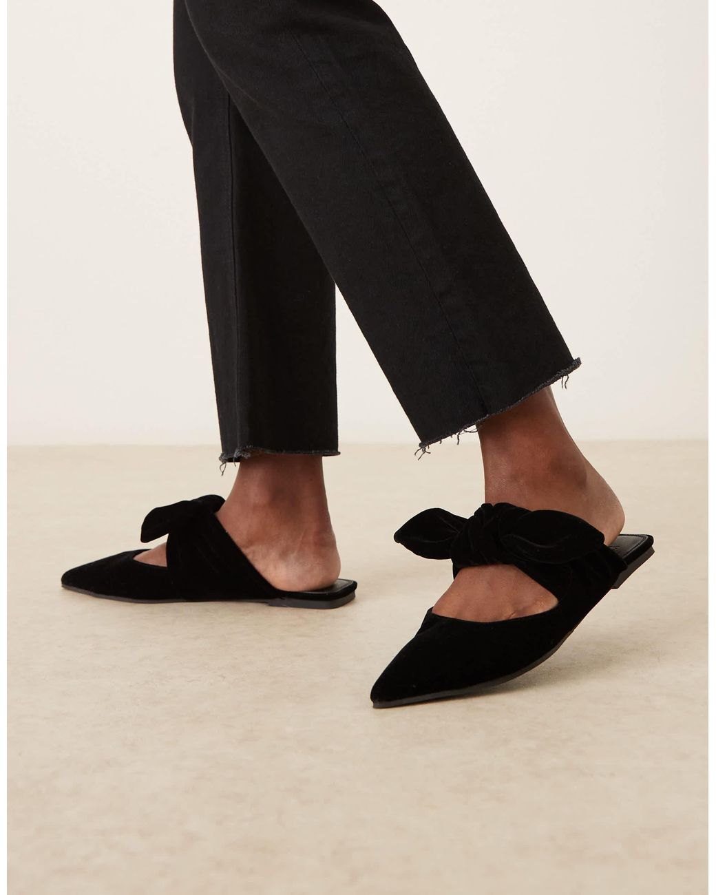 ASOS Black – lunar – samt-mules