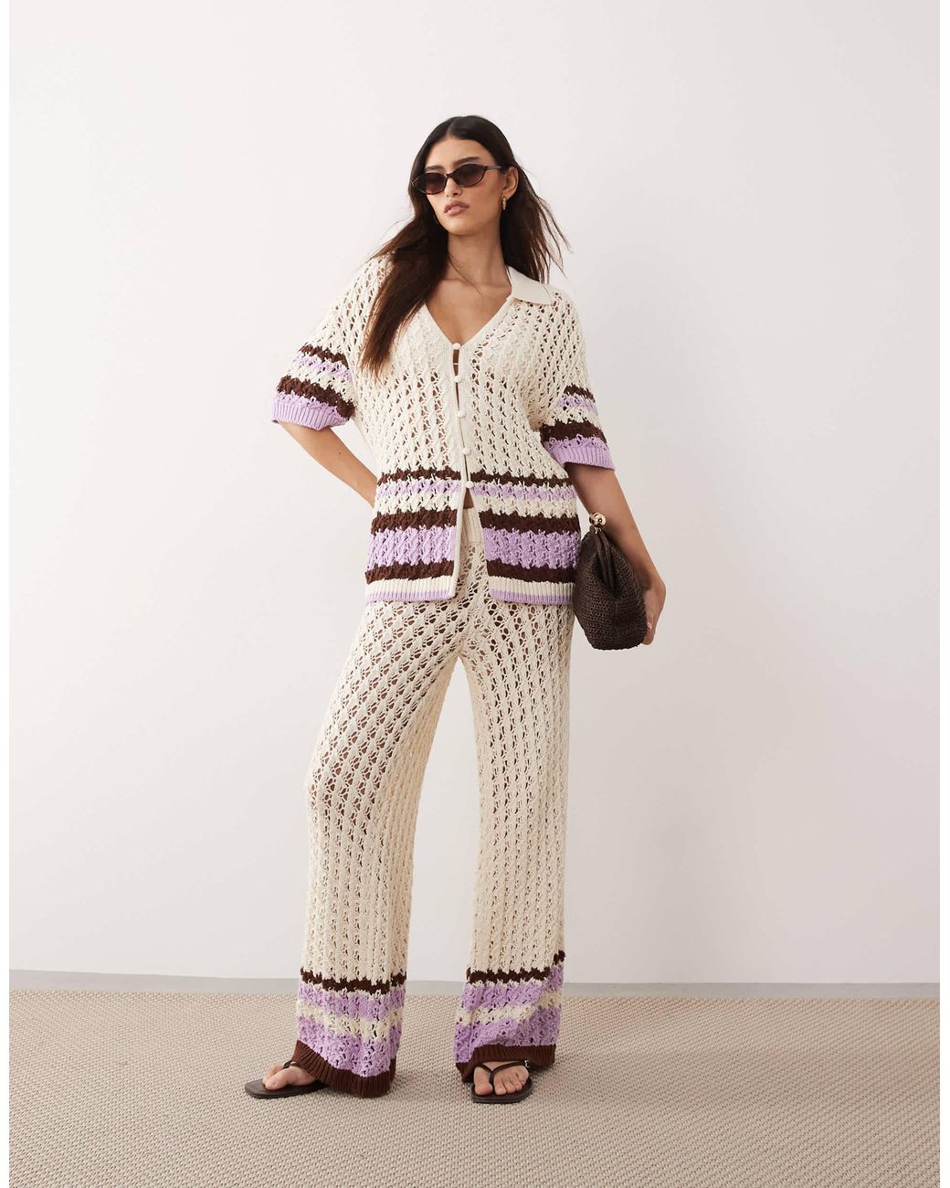 ARRANGE Natural Crochet Pants