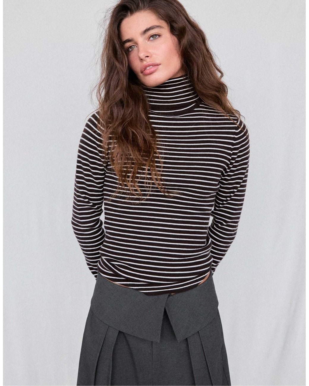 Stradivarius Gray Basic-pullover mit rollkragen