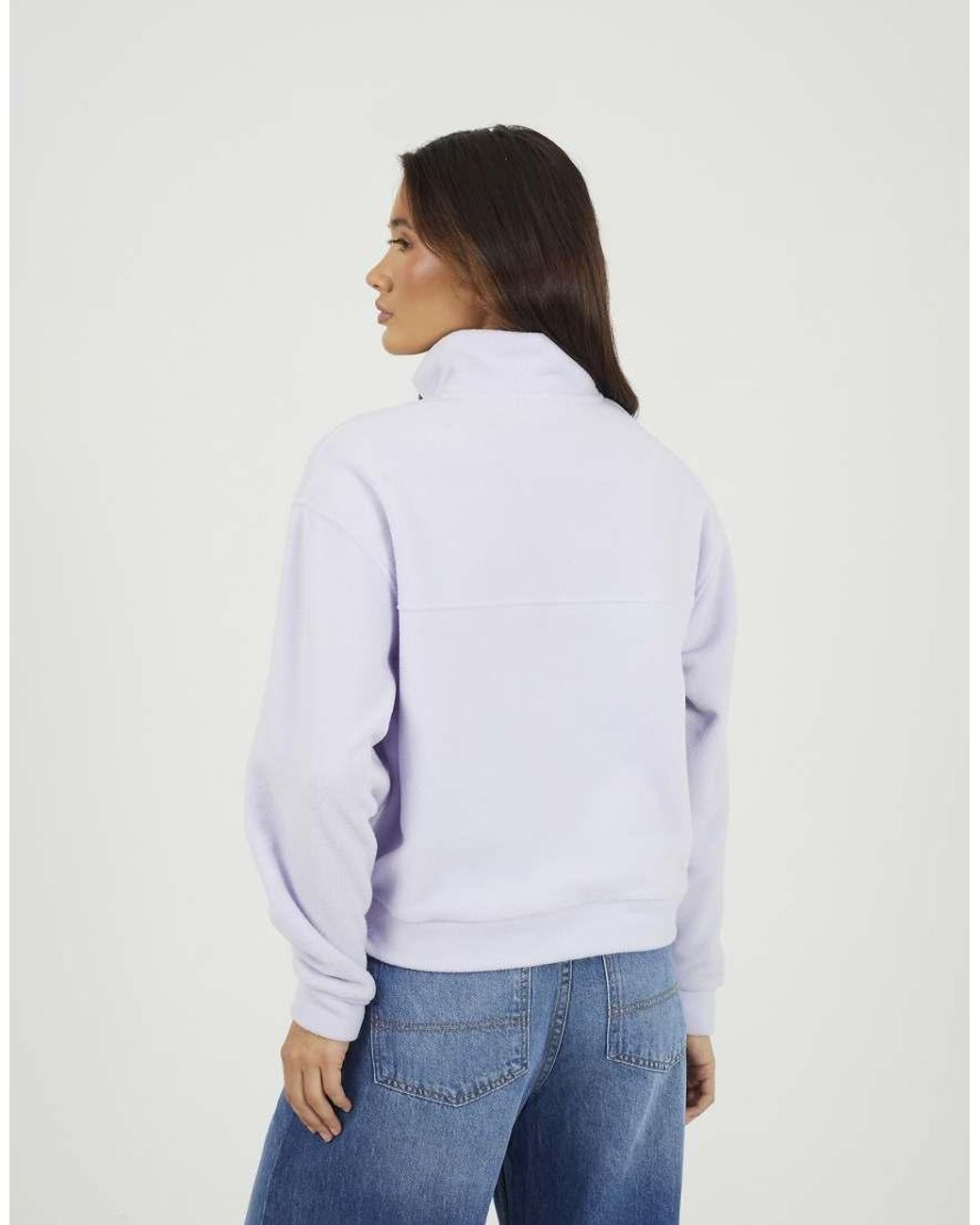 Brave Soul White Half Zip Polar Fleece Sweatshirt