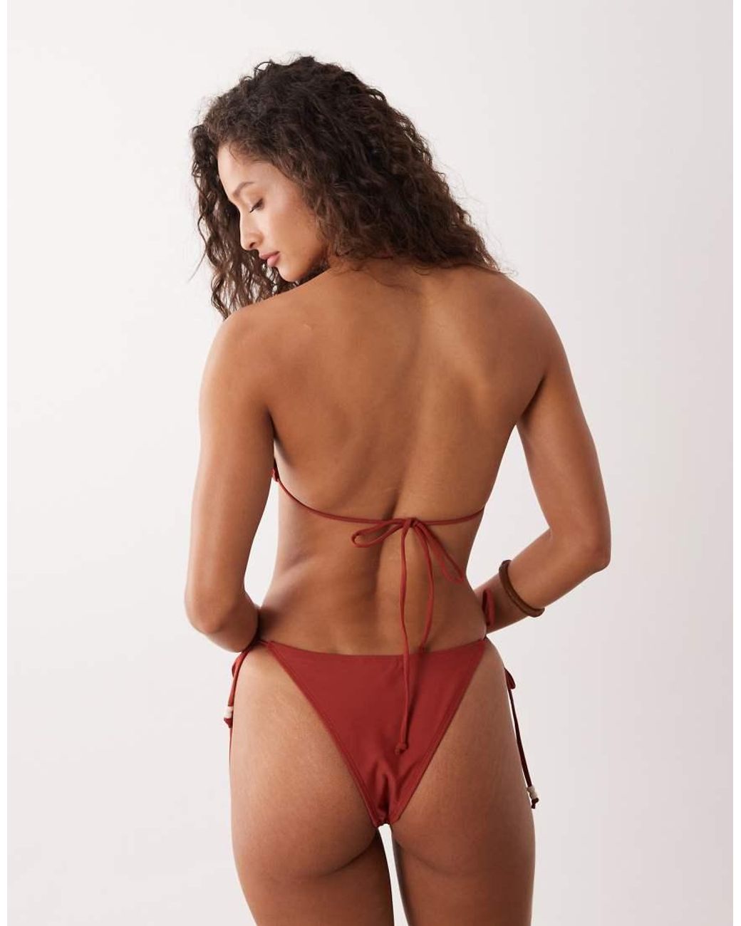 Motel Brown Pami Pearl Disk Bikini Top