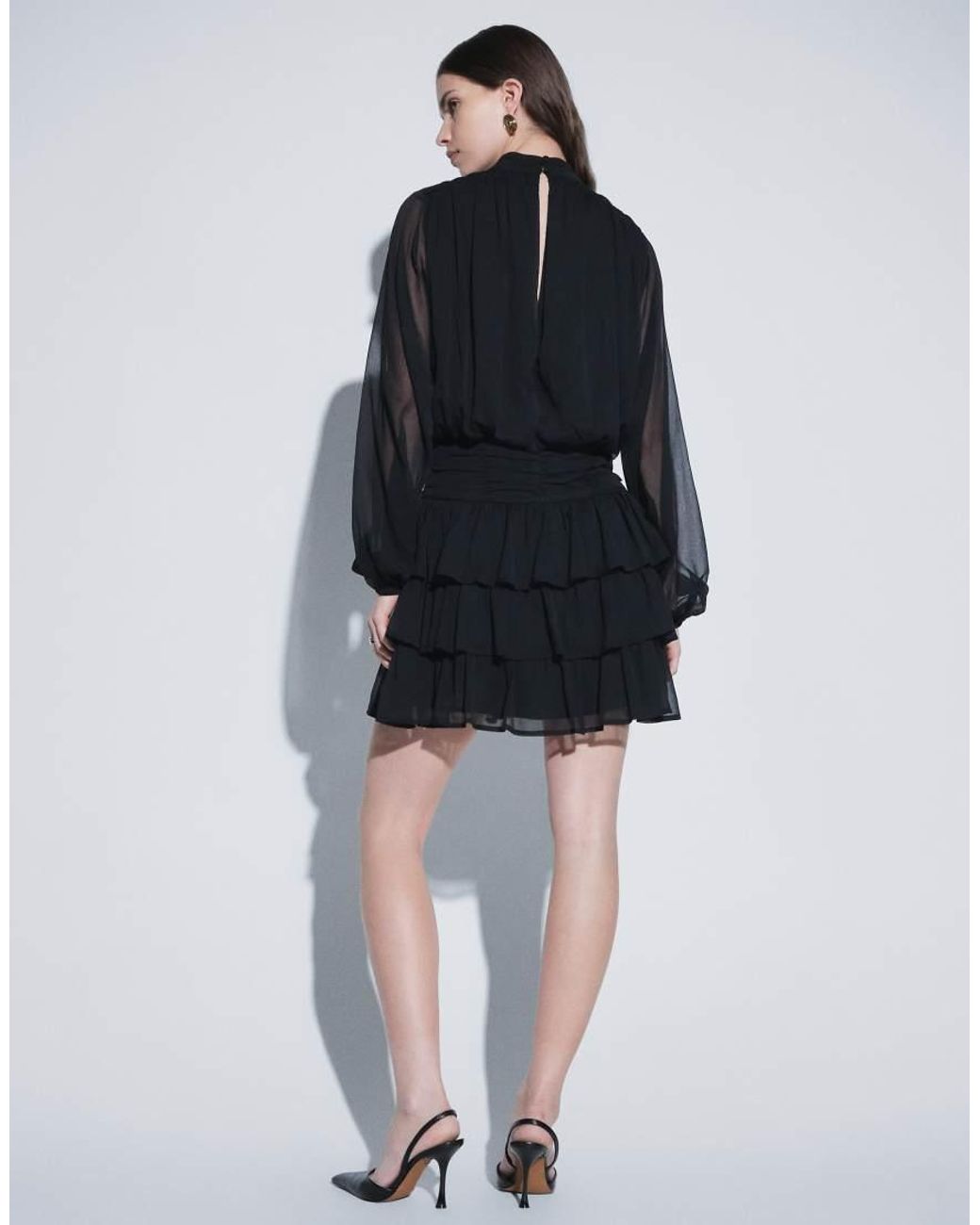 Vero Moda Blue Long Sleeve Layered Mini Dress