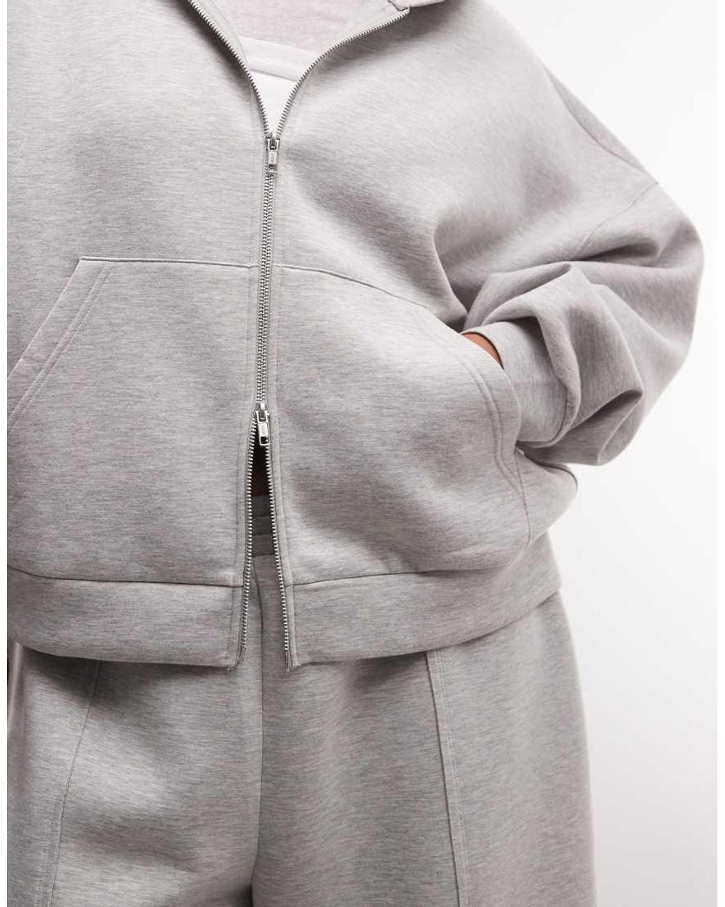 ASOS Gray Asos Design Curve Zip Up Hoodie