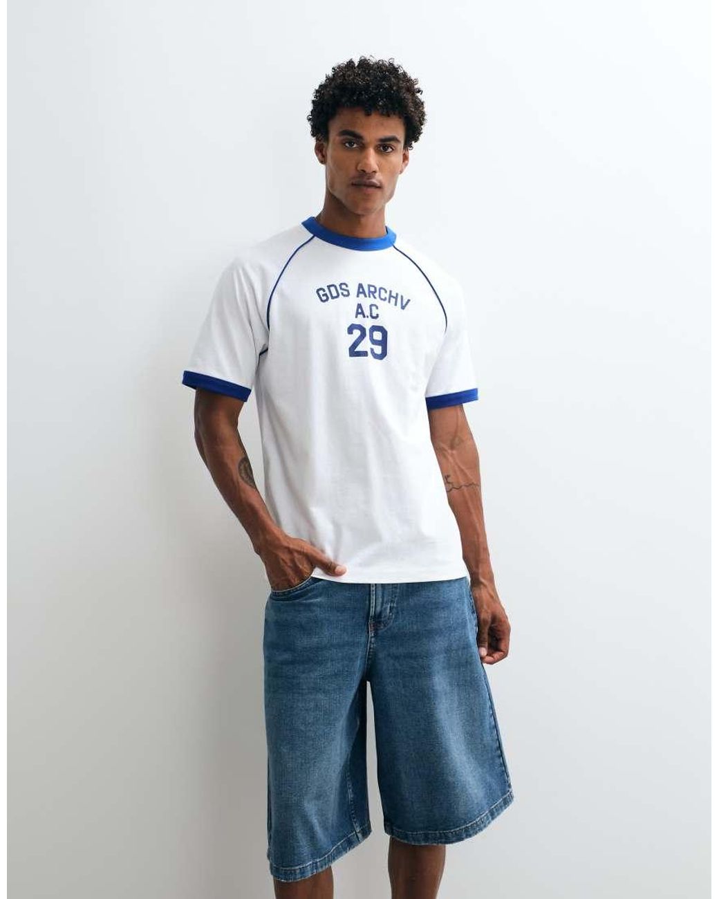 ASOS White Relaxed Ringer T-shirt With Sport Graphic for men
