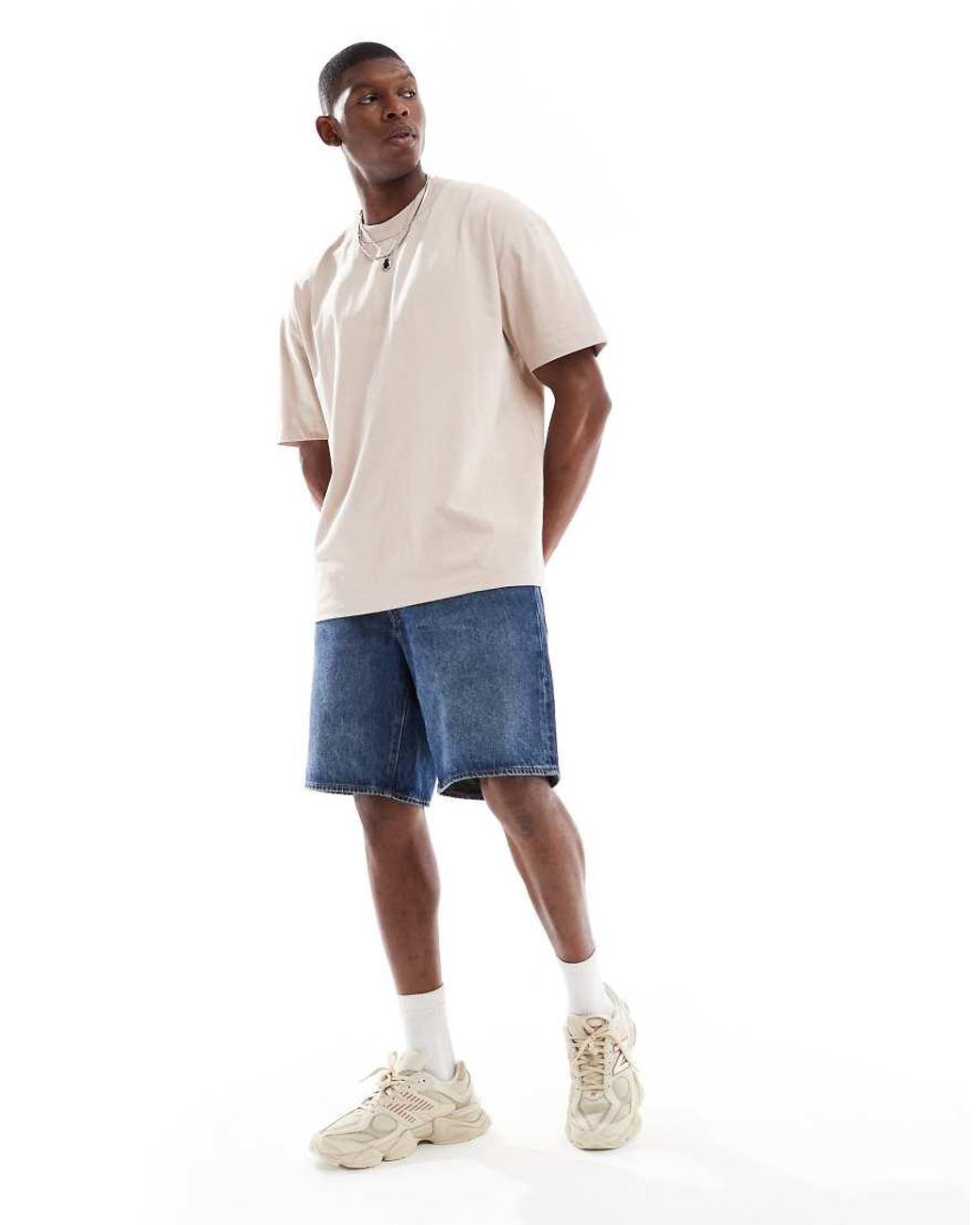 ASOS Natural Heavyweight Oversized T-shirt With City Graphic for men