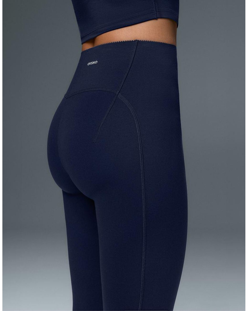 Oysho Blue Raise Up Compressive 80Cm Flare Trousers