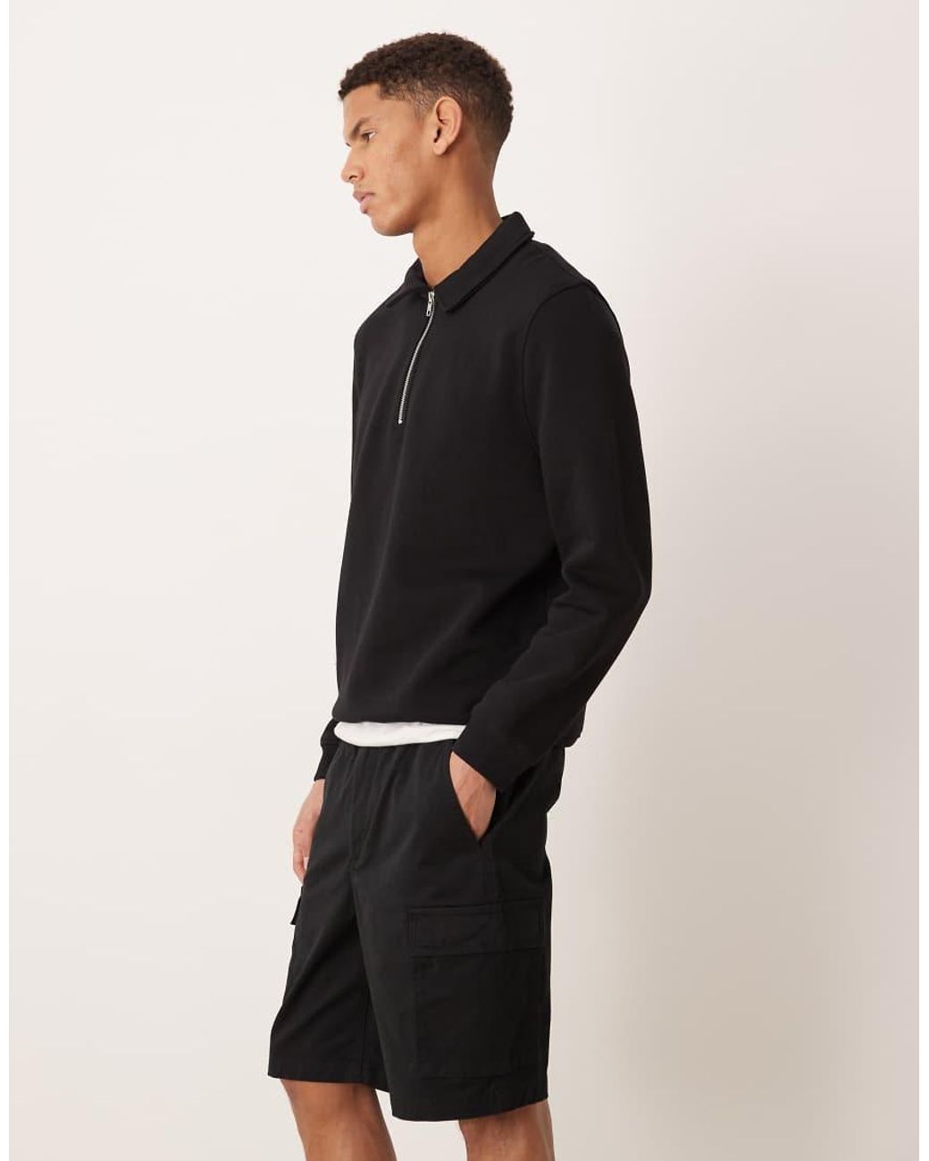 Calvin Klein Black 9" Straight Fit Cargo Shorts for men