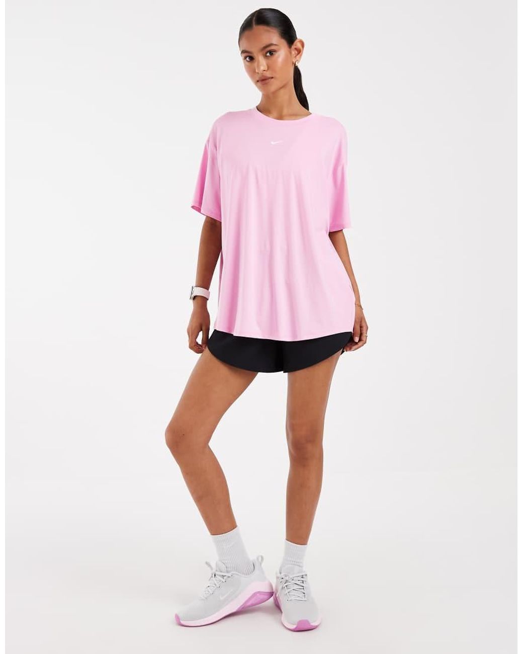 Nike Pink One Dri-Fit T-Shirt With Key Hole Detail