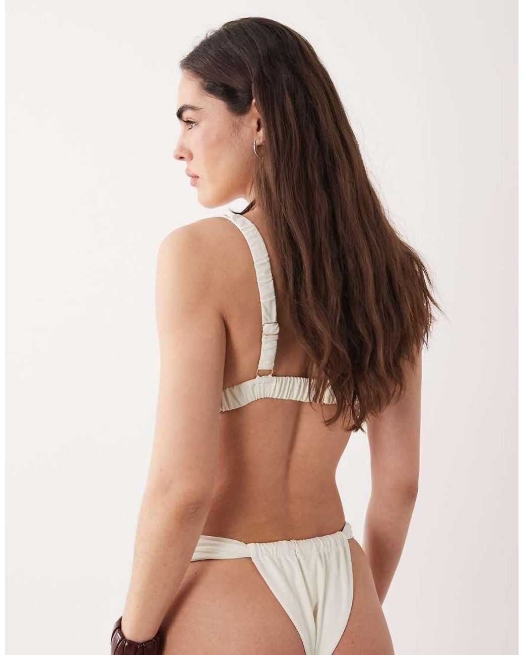 Miss Selfridge Natural Mix And Match High Leg Bikini Bottom