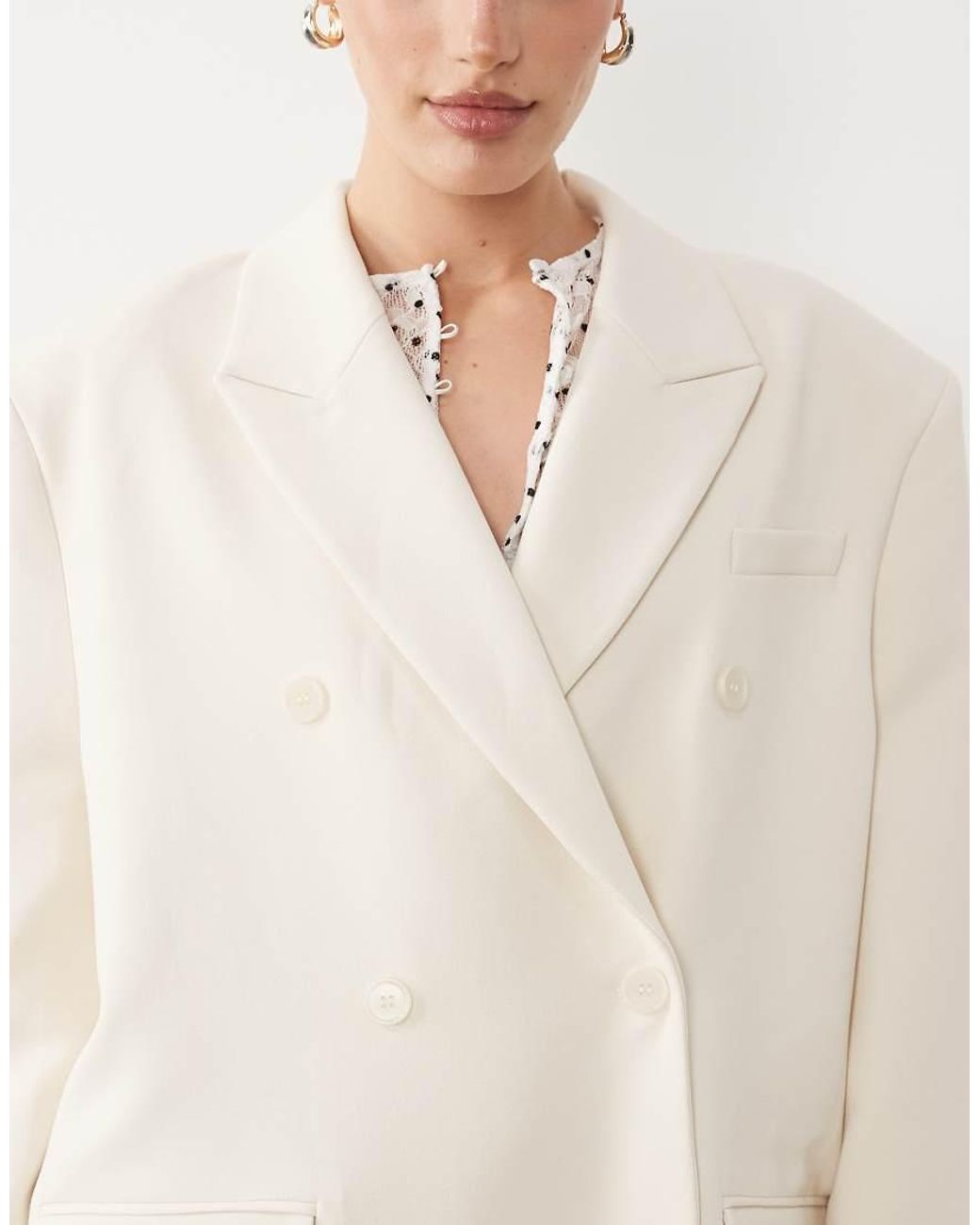 ASOS Natural Oversized Manzy Maxi Blazer