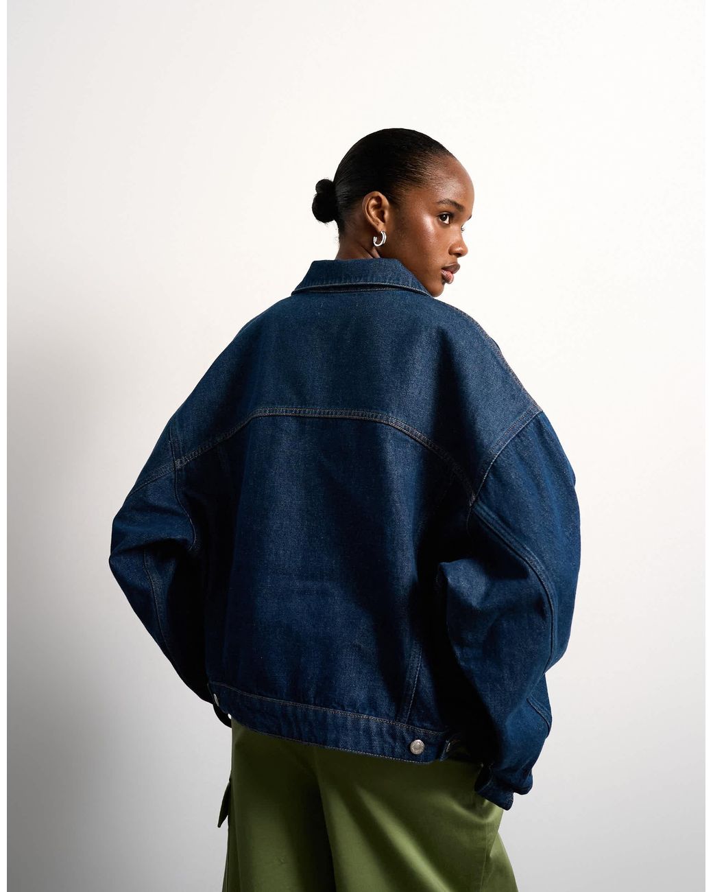 TOPSHOP Blue – bauschige jeansjacke