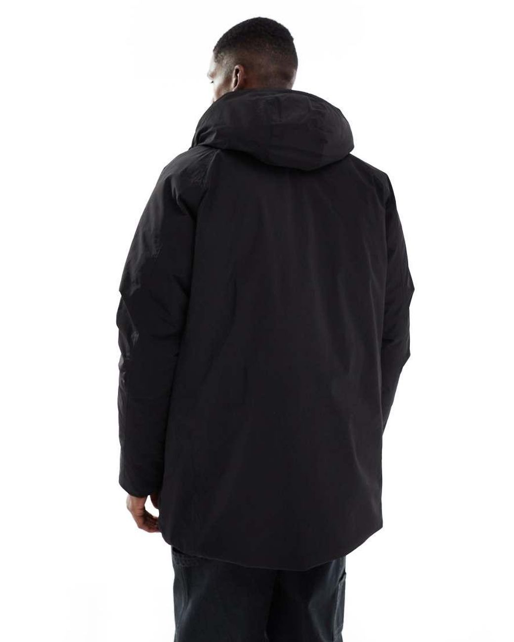Jack & Jones Black Parka With Fleece Hood for men