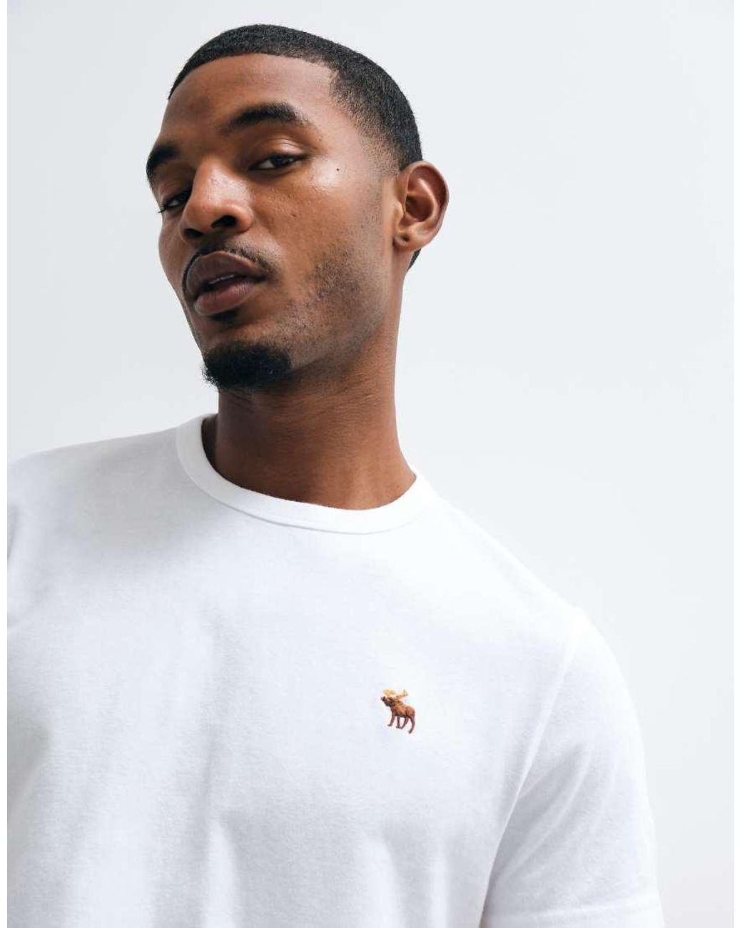 Abercrombie & Fitch White Essential Icon Logo T-Shirt for men