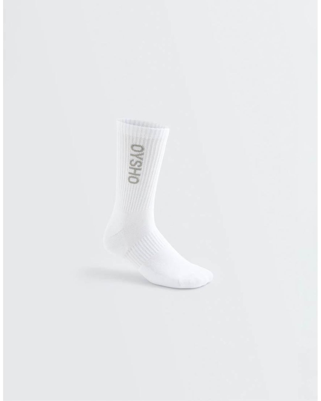 Oysho White 3 Pairs Of Cotton Blend Classic Socks