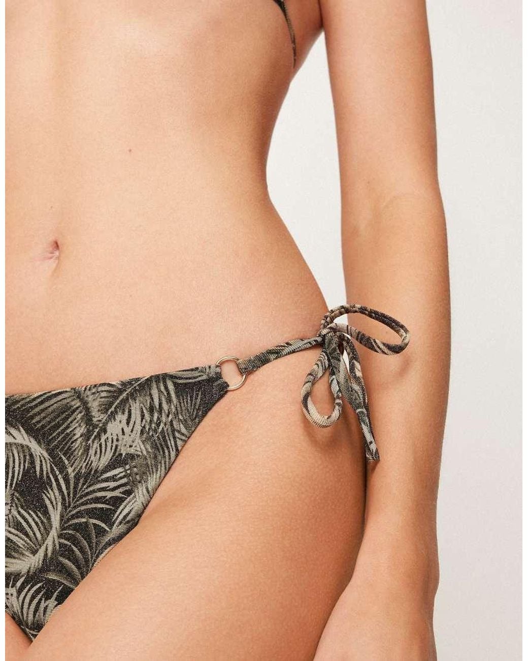 Tezenis Brown Brazilian Briefs Laces Golden Tropics
