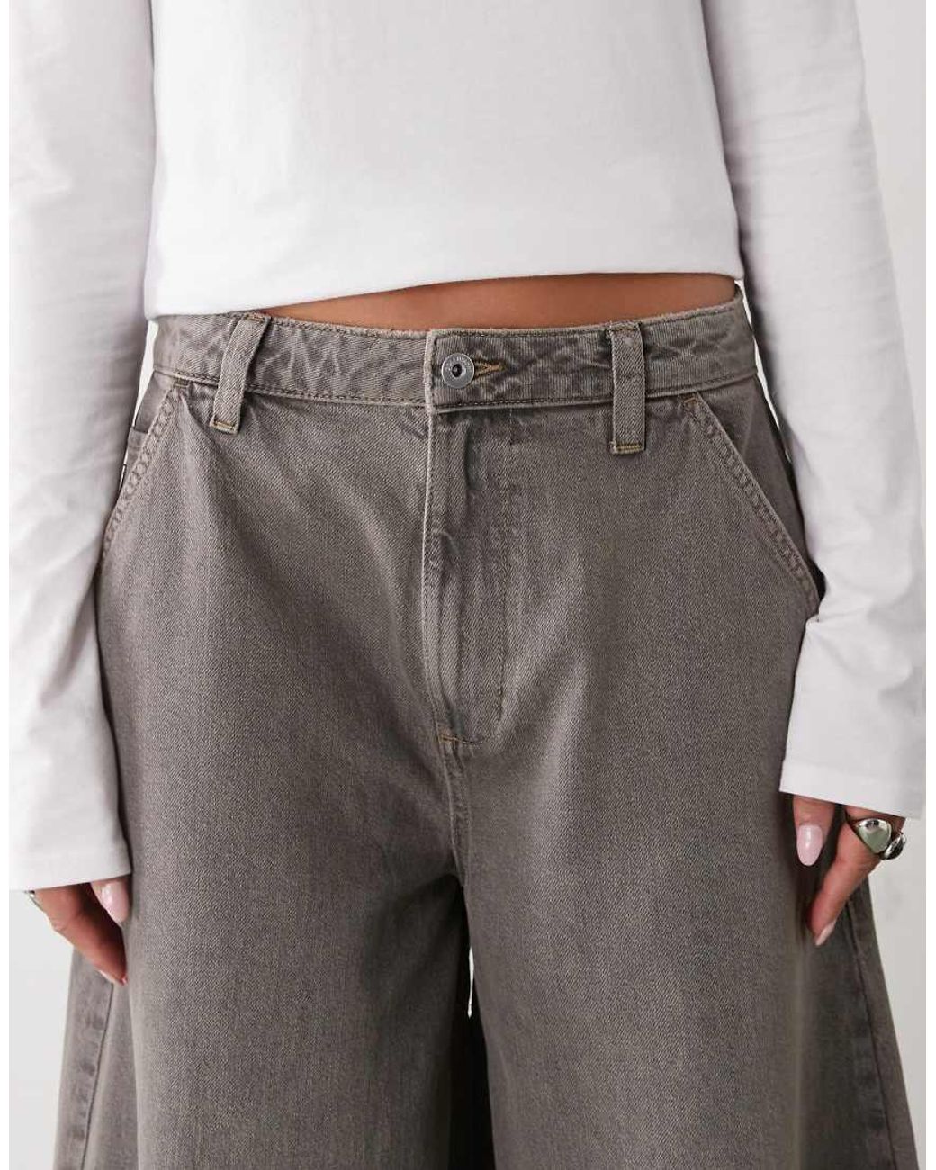 Collusion Gray X006 Xl Balloon Low Rise Jeans