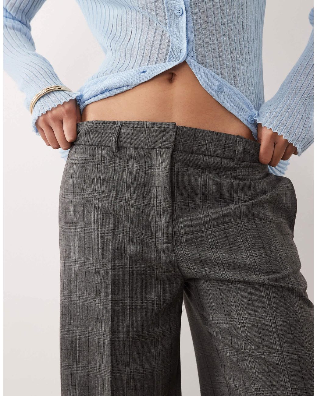 Mango Gray Tailored Flared Trouser