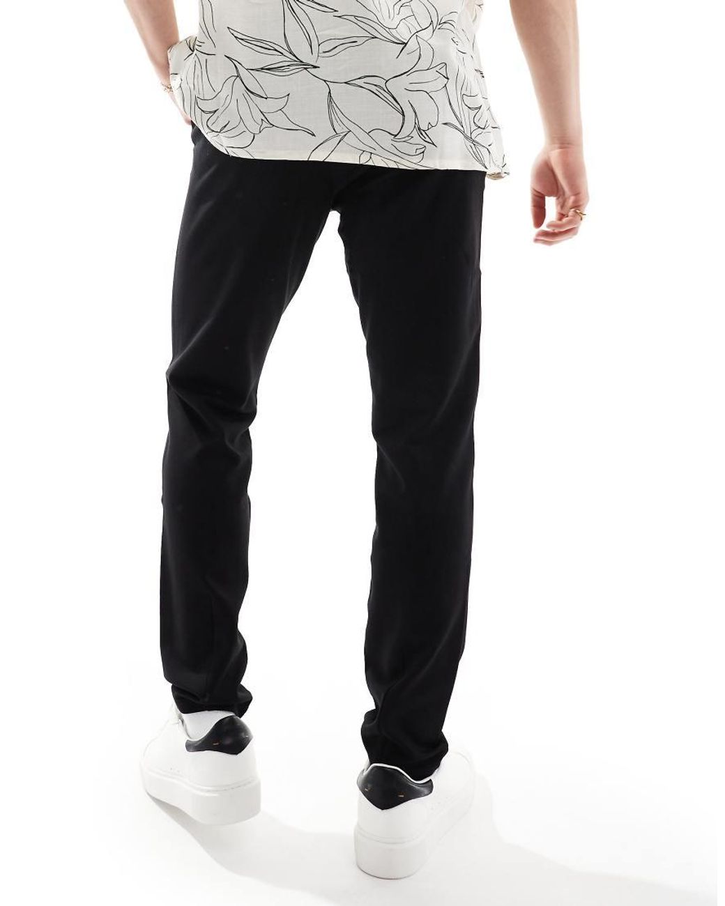 Only & Sons White Straight Fit Worker Chino for men