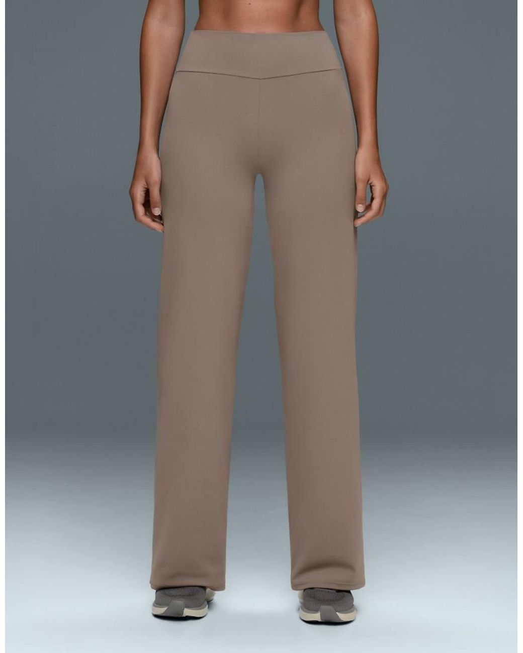 Oysho Brown High-rise Comfortlux Straight-leg Trousers