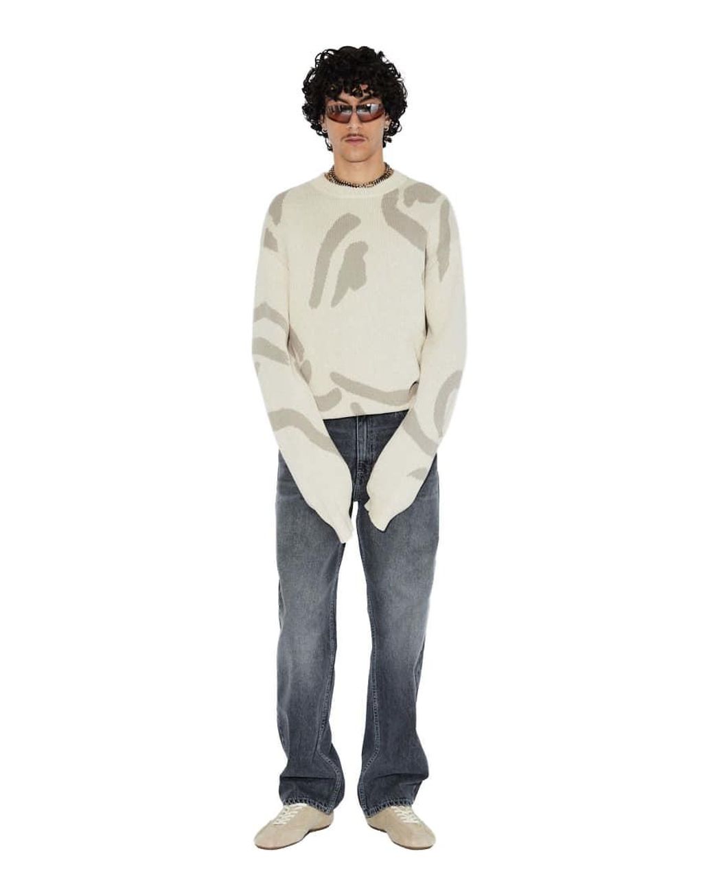 Dr. Denim Natural Mic Knitted Jumper With Abstract Design