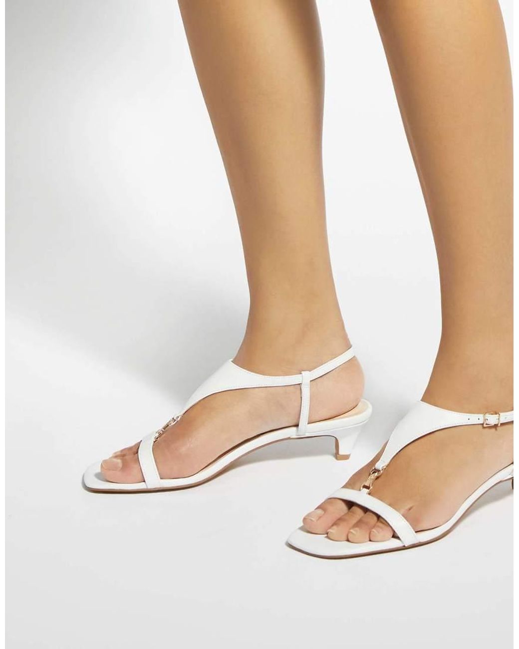Dune White Monacos Smart Sandals