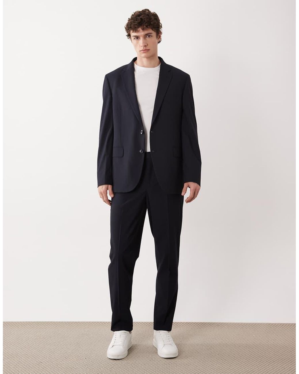 Mango Blue London Regular Fit Suit Blazer Co-ord for men