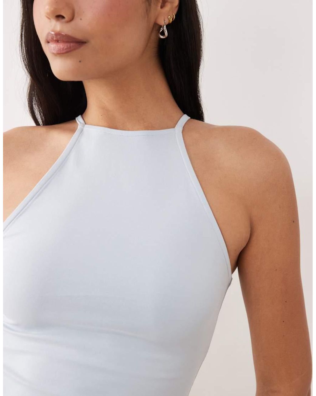 ASOS White Cotton 90's Strappy Racer Tank