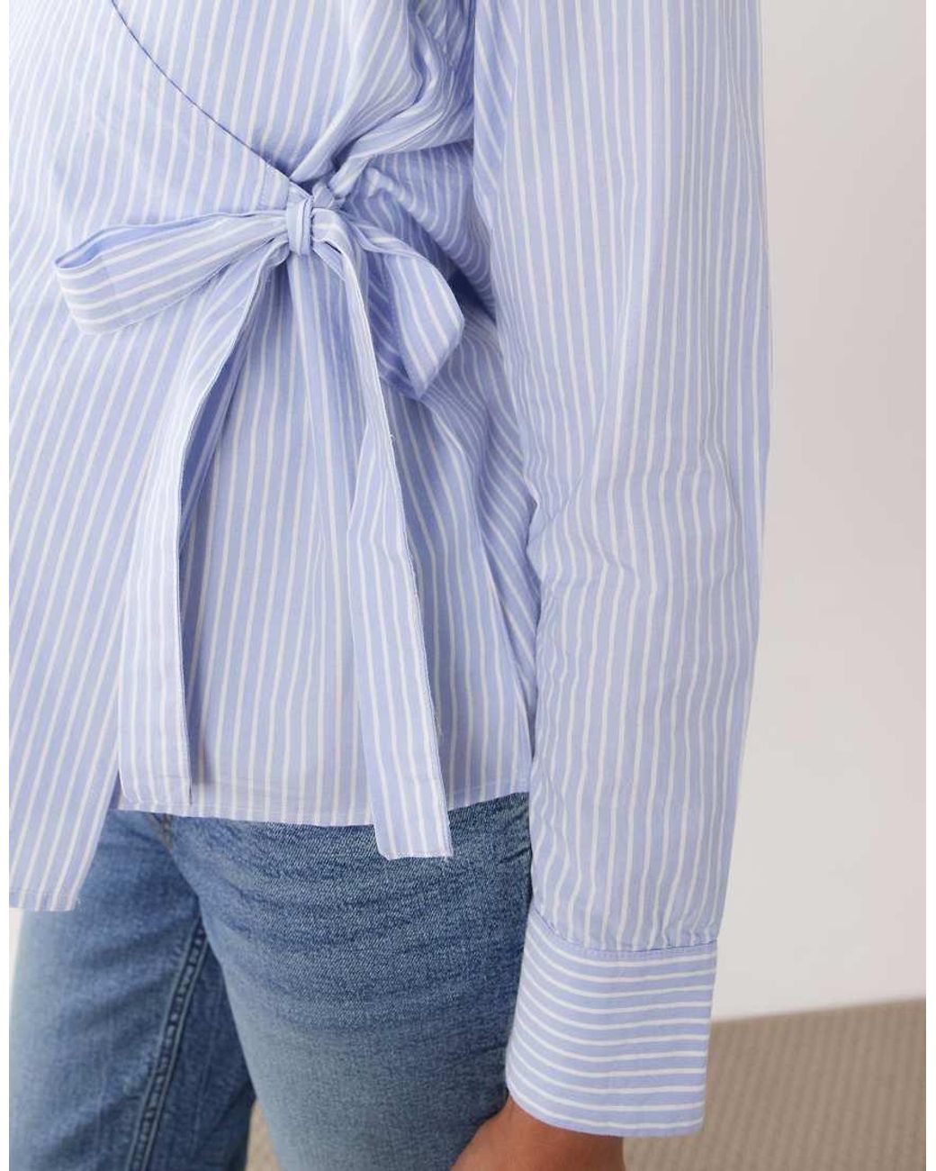 Mama.licious Blue Mamalicious Maternity 2 Function Tie Side Shirt