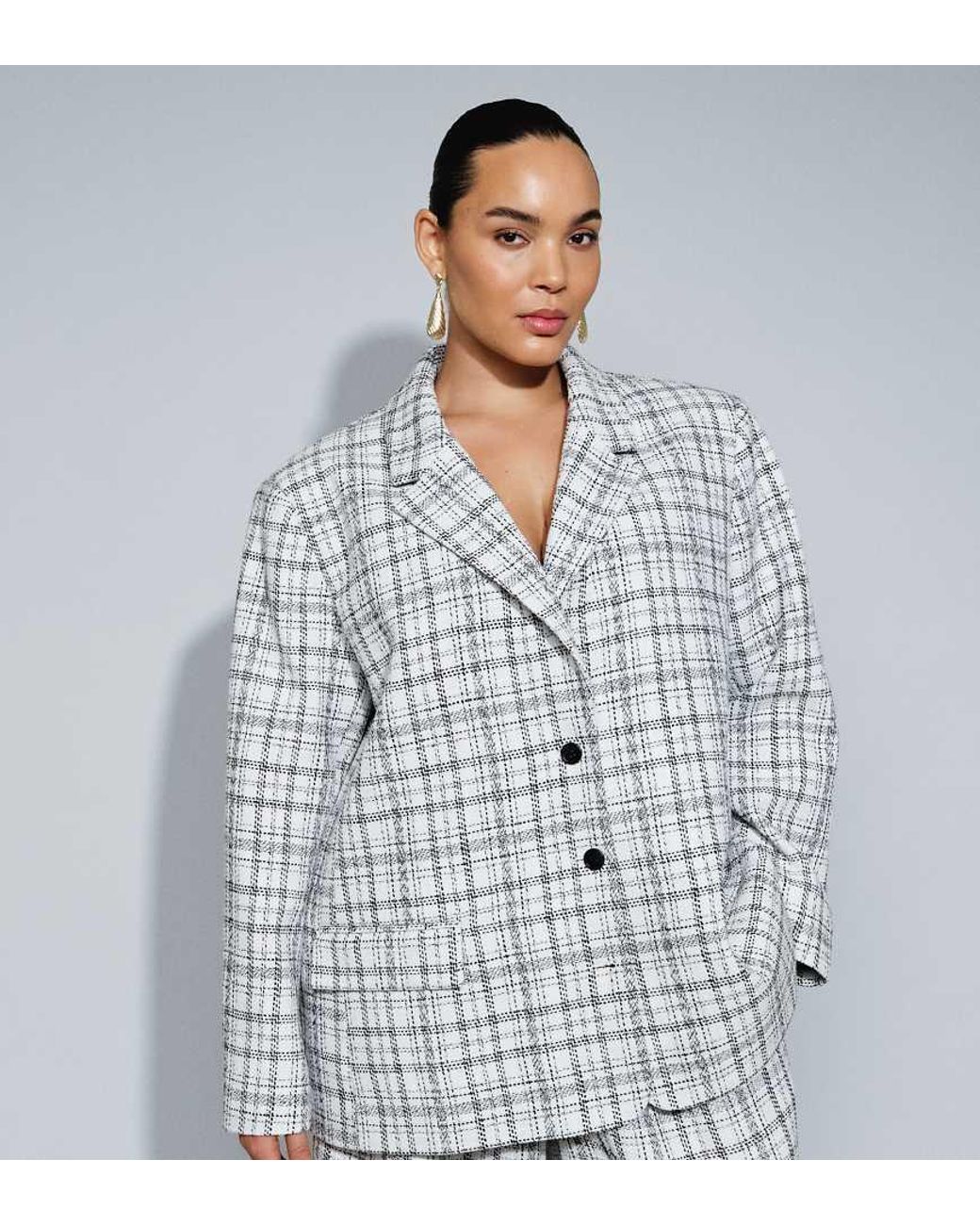 ASOS Gray Curve Tailored Oversized Blazer