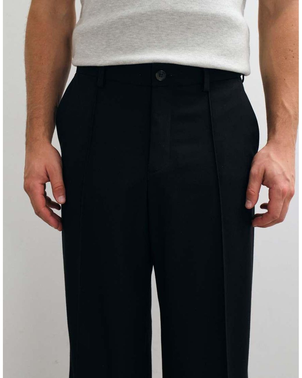 ASOS Gray Tailored Loose Leg Pants for men