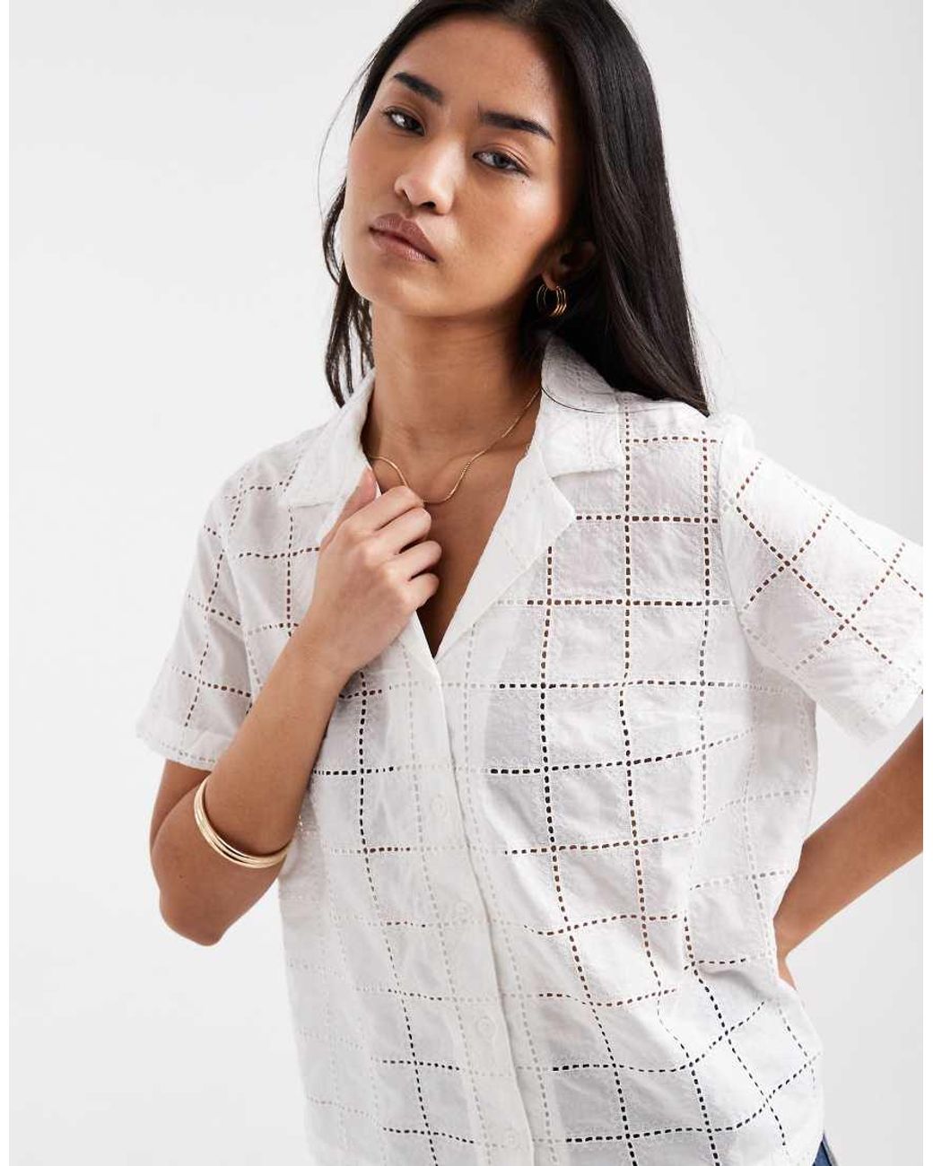 Levi's White Broderie Anglais Boxy Shirt
