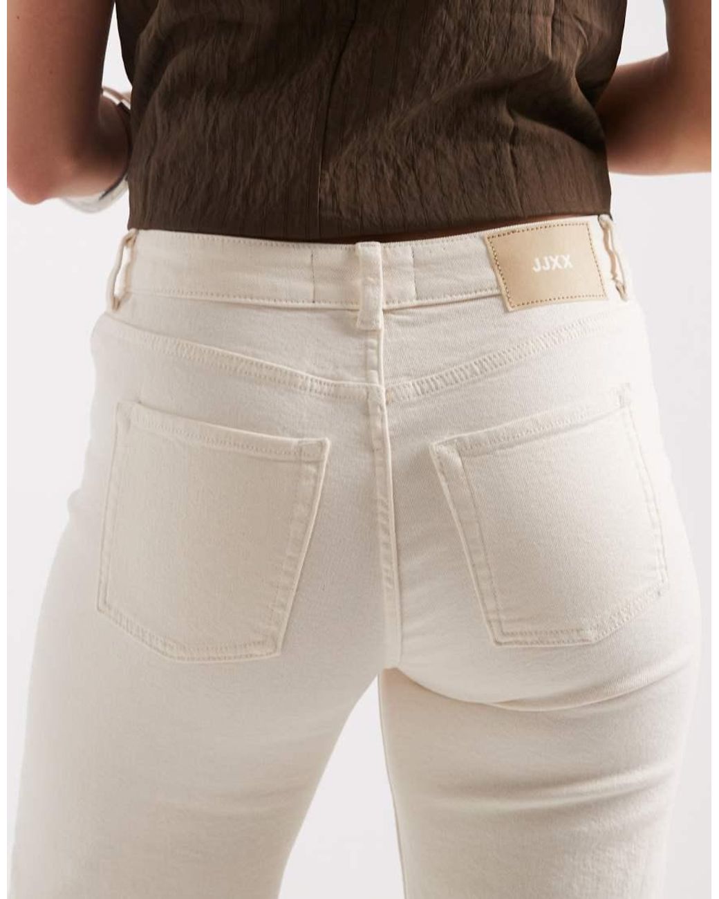 JJXX White Rome Mid Waist Flared Fit Jeans for men